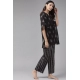 Generic Women's Casual Kimono Sleeve Floral Printed Cotton Pyjama Set (Black) Generic Women's Casual Kimono Sleeve Floral Printed Cotton Pyjama Set (Black)