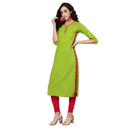 Generic Women's Casual 3/4 th Sleeve Mirror Work Cotton Slub Kurti (Green) Generic Women's Casual 3/4 th Sleeve Mirror Work Cotton Slub Kurti (Green)