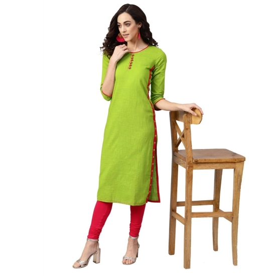 Generic Women's Casual 3/4 th Sleeve Mirror Work Cotton Slub Kurti (Green) Generic Women's Casual 3/4 th Sleeve Mirror Work Cotton Slub Kurti (Green)