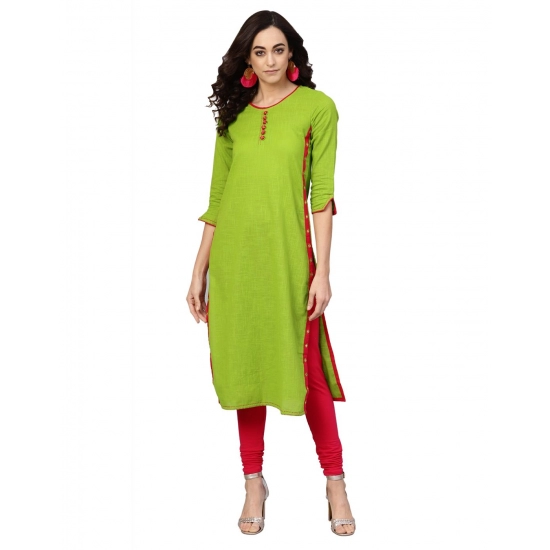 Generic Women's Casual 3/4 th Sleeve Mirror Work Cotton Slub Kurti (Green) Generic Women's Casual 3/4 th Sleeve Mirror Work Cotton Slub Kurti (Green)