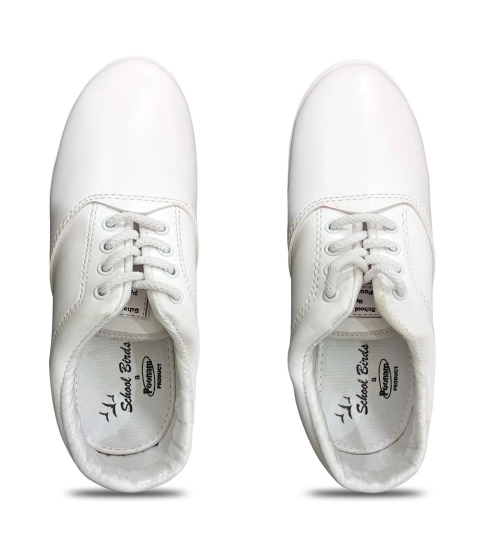 Generic Boy's Rexine School Shoe Lace-Up (White)