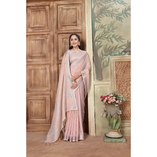 Generic Women's Organza Printed Saree With Unstitched Blouse (Pink, 5-6 Mtrs) Generic Women's Organza Printed Saree With Unstitched Blouse (Pink, 5-6 Mtrs)
