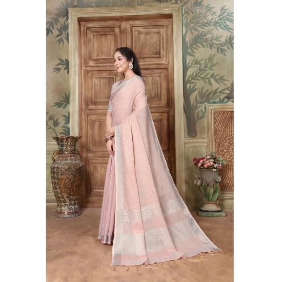 Generic Women's Organza Printed Saree With Unstitched Blouse (Pink, 5-6 Mtrs) Generic Women's Organza Printed Saree With Unstitched Blouse (Pink, 5-6 Mtrs)