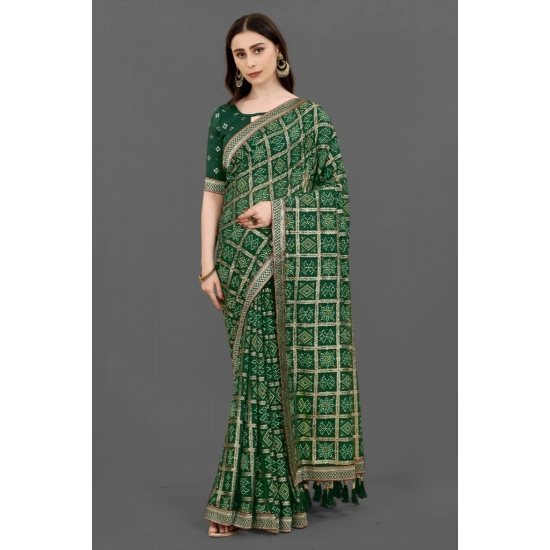 Generic Women's Soft Silk Printed Saree With Unstitched Blouse (Green, 5-6 Mtrs) Generic Women's Soft Silk Printed Saree With Unstitched Blouse (Green, 5-6 Mtrs)