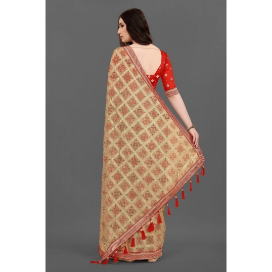 Generic Women's Soft Silk Printed Saree With Unstitched Blouse (Beige, 5-6 Mtrs) Generic Women's Soft Silk Printed Saree With Unstitched Blouse (Beige, 5-6 Mtrs)