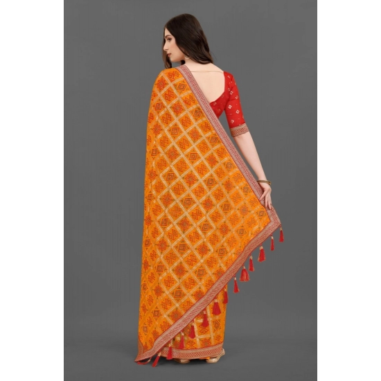 Generic Women's Soft Silk Printed Saree With Unstitched Blouse (Mustard, 5-6 Mtrs) Generic Women's Soft Silk Printed Saree With Unstitched Blouse (Mustard, 5-6 Mtrs)
