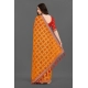 Generic Women's Soft Silk Printed Saree With Unstitched Blouse (Mustard, 5-6 Mtrs)