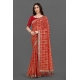 Generic Women's Soft Silk Printed Saree With Unstitched Blouse (Red, 5-6 Mtrs)