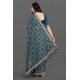 Generic Women's Soft Silk Printed Saree With Unstitched Blouse (Teal, 5-6 Mtrs)