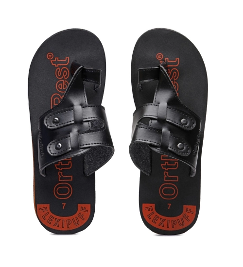 Generic Unisex Rubber Comfortable Orthopedic Doctor Slipper and Flip Flops (Black)