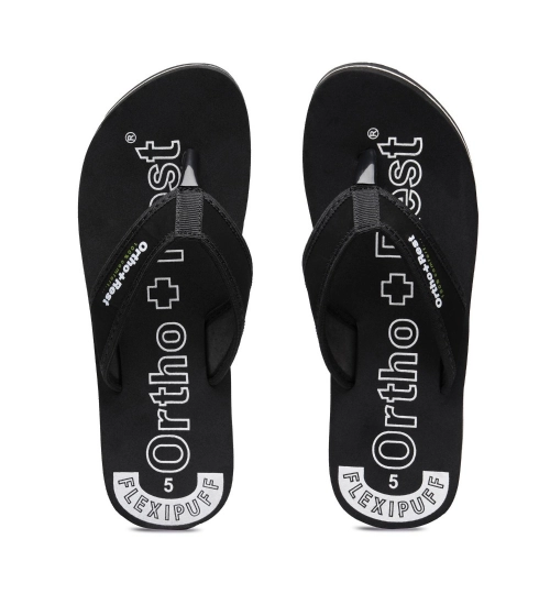 Generic Unisex Rubber Comfortable Orthopedic Doctor Slipper and Flip Flops (Black)