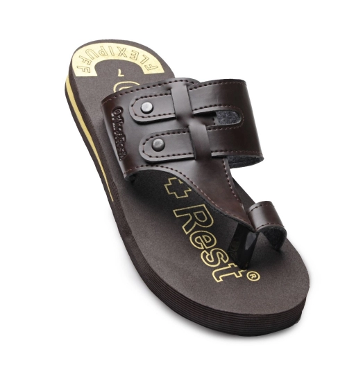 Generic Unisex Rubber Comfortable Orthopedic Doctor Slipper and Flip Flops (Brown)