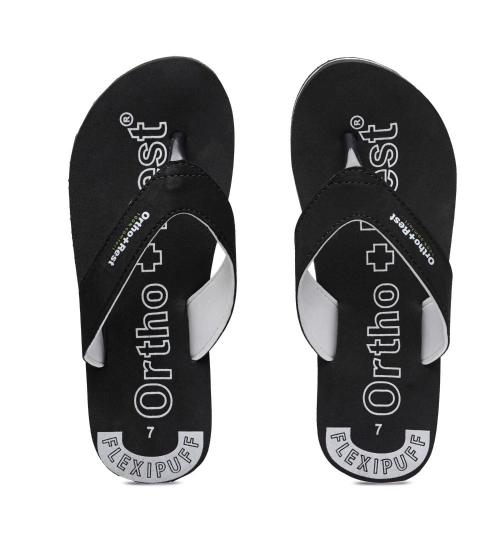 Generic Unisex Rubber Comfortable Orthopedic Doctor Slipper and Flip Flops (Black)
