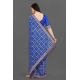 Generic Women's Soft Silk Printed Saree With Unstitched Blouse (Blue, 5-6 Mtrs)