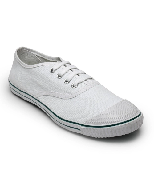Generic Unisex Cotton School Shoe Lace-Up (White)