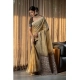 Generic Women's Mulmul Cotton Printed Saree With Unstitched Blouse (Beige, 5-6 Mtrs)