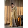 Generic Women's Mulmul Cotton Printed Saree With Unstitched Blouse (Beige, 5-6 Mtrs)