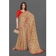 Generic Women's Soft Silk Printed Saree With Unstitched Blouse (Beige, 5-6 Mtrs)
