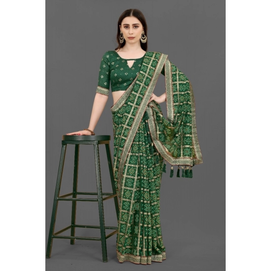 Generic Women's Soft Silk Printed Saree With Unstitched Blouse (Green, 5-6 Mtrs) Generic Women's Soft Silk Printed Saree With Unstitched Blouse (Green, 5-6 Mtrs)