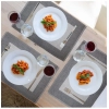 Generic Ribbed Cotton Place Mats Sets (Grey)