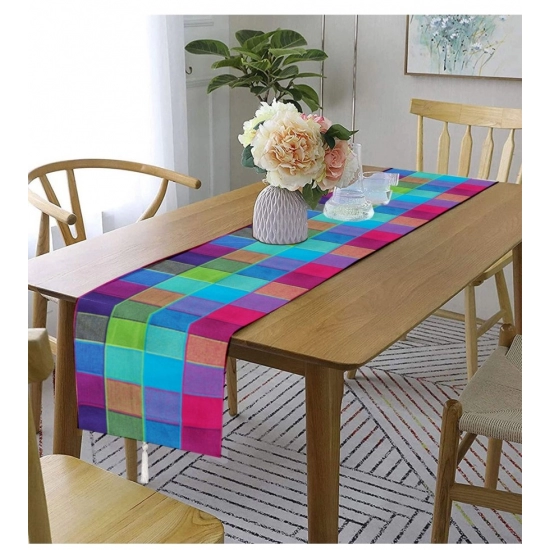 Generic Checked Cotton Table Runners (Multicolor)