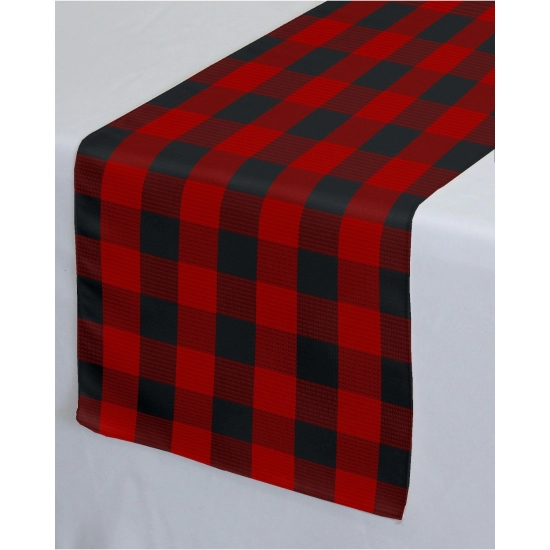 Generic Checked Cotton Table Runners (Red &amp; Black)