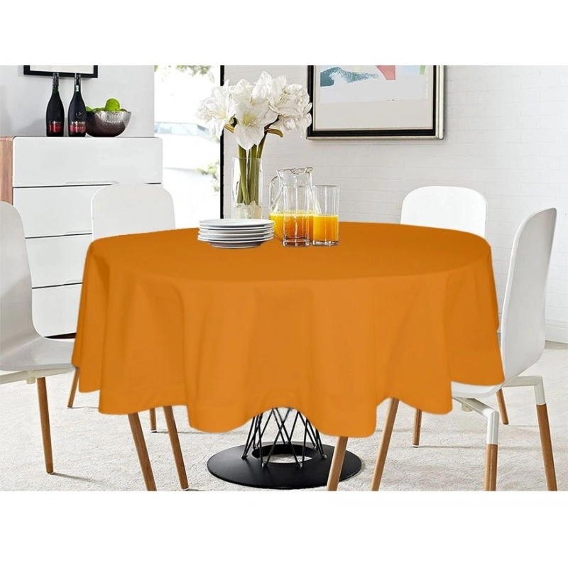 Generic Solid Cotton Plain Table Cloth (Orange)