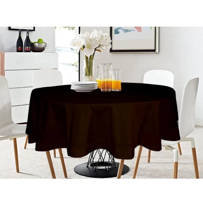 Generic Solid Cotton Plain Table Cloth (Brown)
