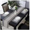 Generic Ribbed Cotton Table Runner and Placemats Sets (Grey)