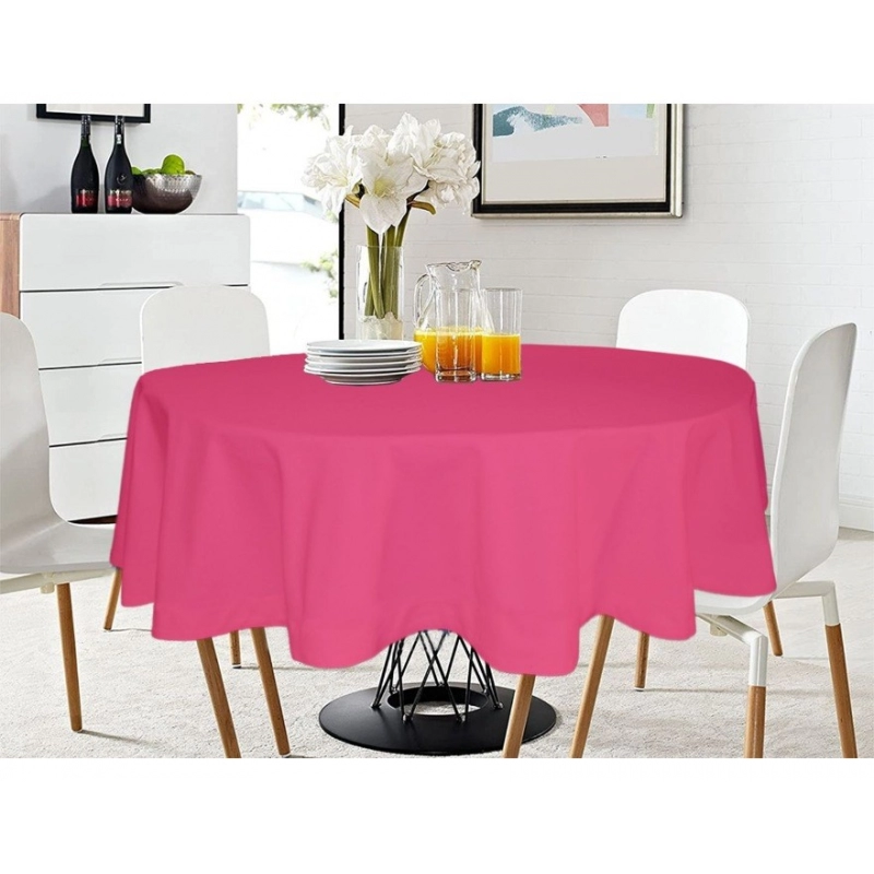 Generic Solid Cotton Plain Table Cloth (Pink)