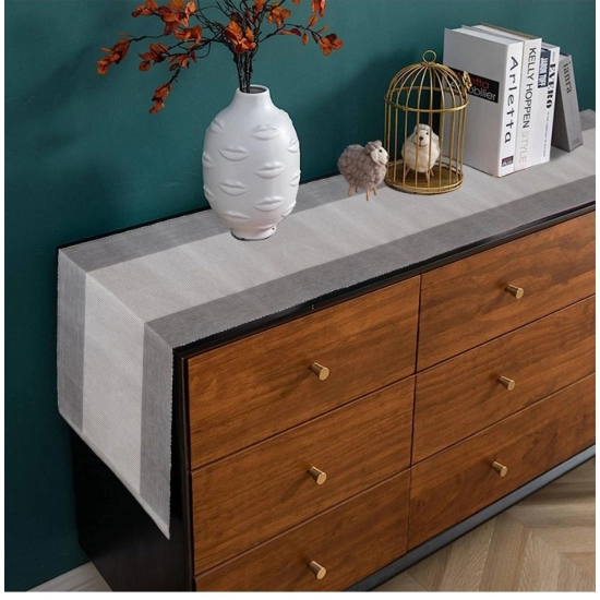 Generic Striped Cotton Table Runners (Grey)