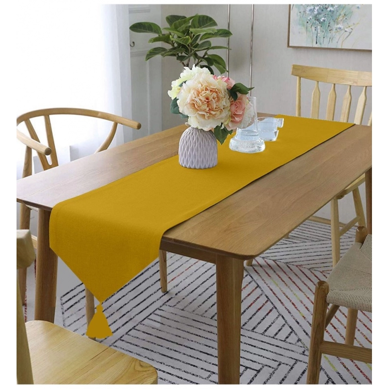 Generic Solid Cotton Table Runners (Mustard)