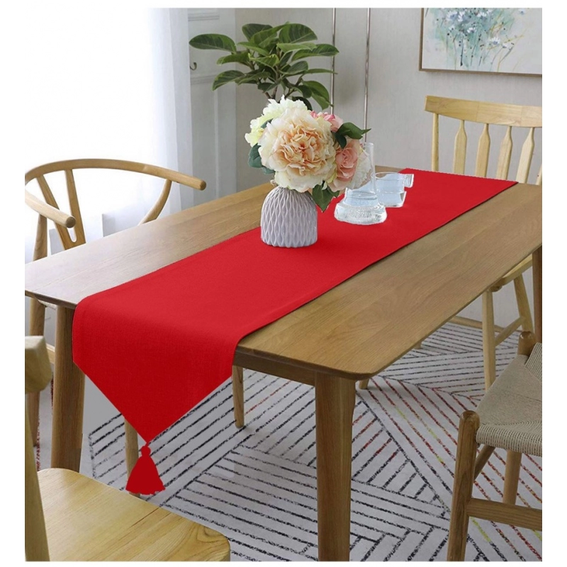 Generic Solid Cotton Table Runners (Red)
