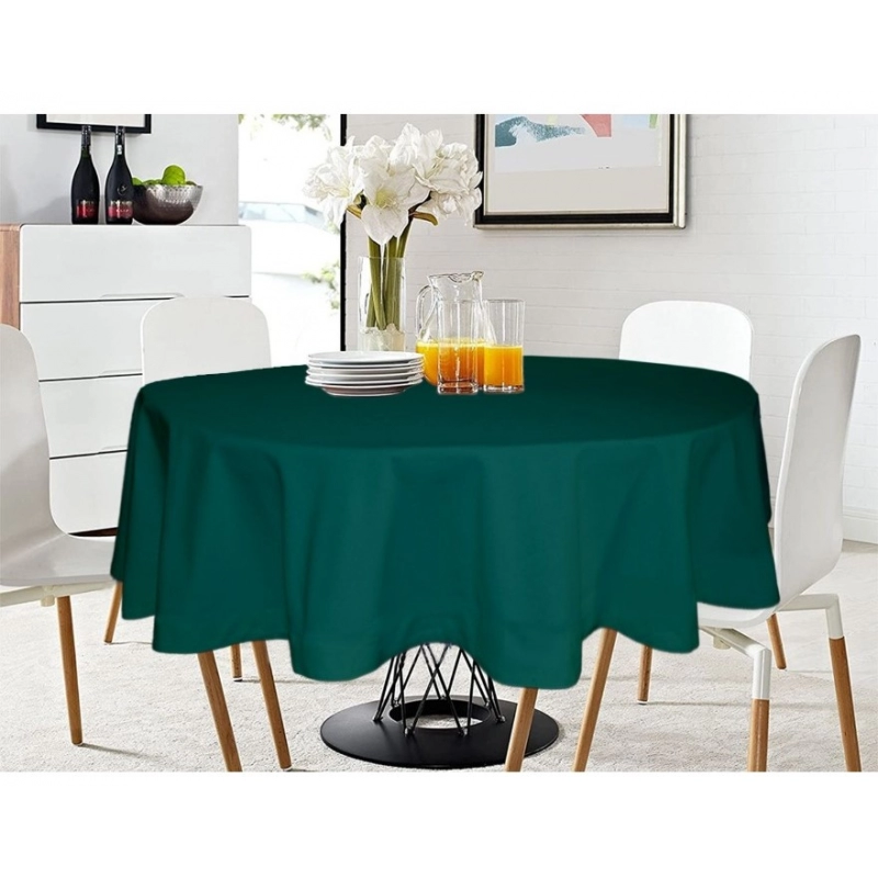 Generic Solid Cotton Plain Table Cloth (Royal Green)