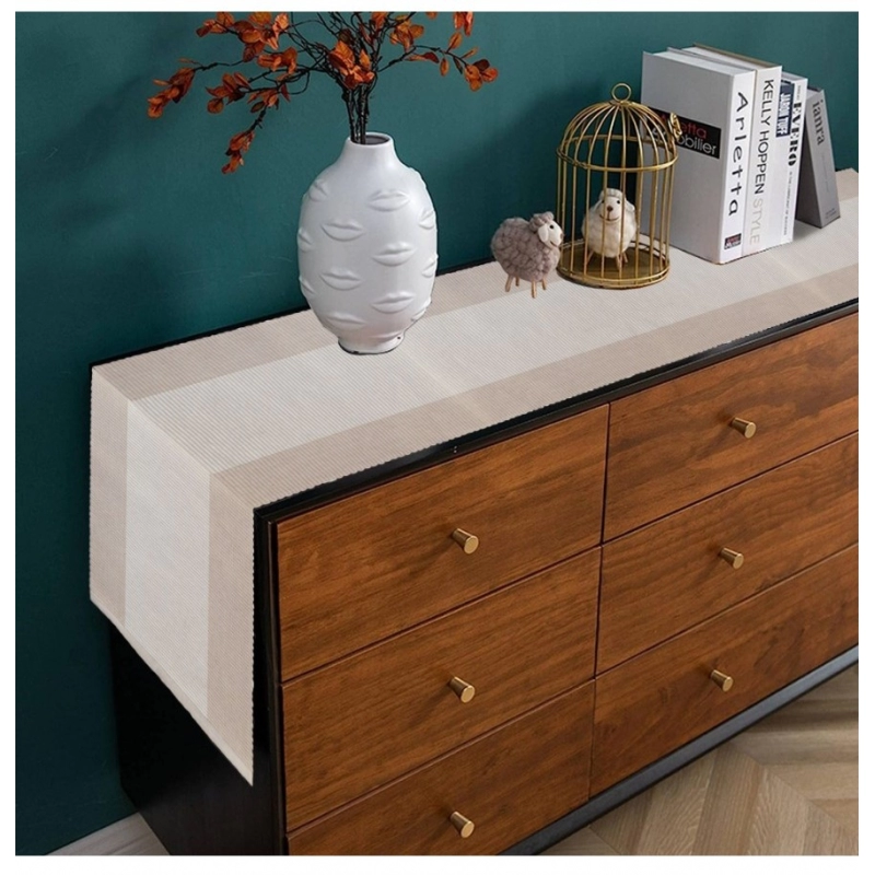 Generic Striped Cotton Table Runners (Cream)