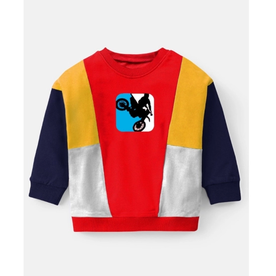 Generic Boy's Casual Full Sleeve Printed Cotton T Shirt With Pant (Red)