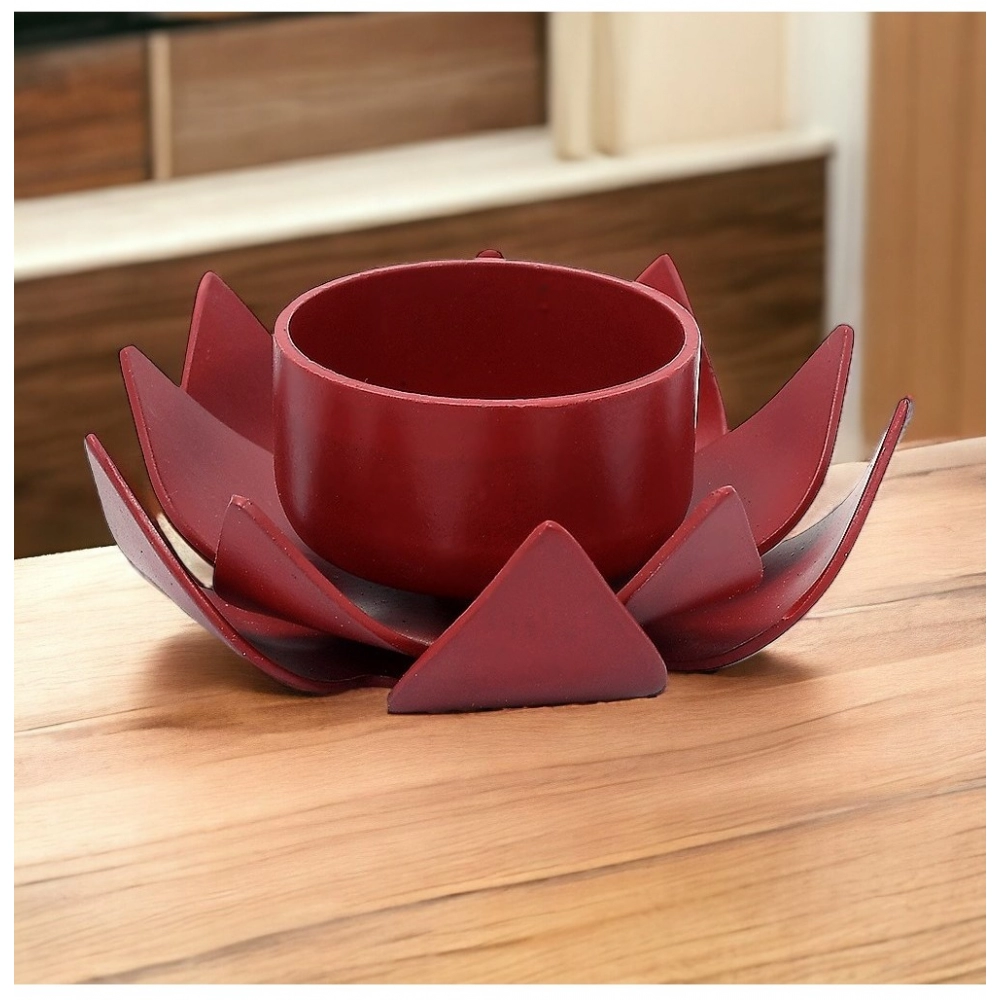 Generic Red Lotus Tea Light Holder (Red)