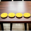 Generic Marigold Floral Printed Wooden Coasters (Yellow)