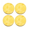 Generic Marigold Floral Printed Wooden Coasters (Yellow)