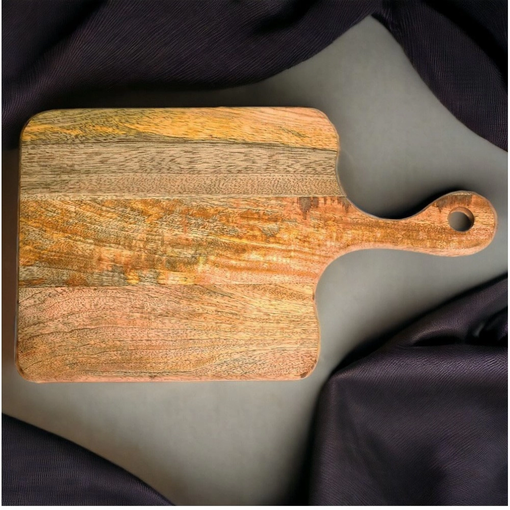 Generic Handmade Wooden Serving Platter With Double Handle (Brown) Generic Handmade Wooden Serving Platter With Double Handle (Brown)