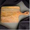 Generic Handmade Wooden Serving Platter With Double Handle (Brown)