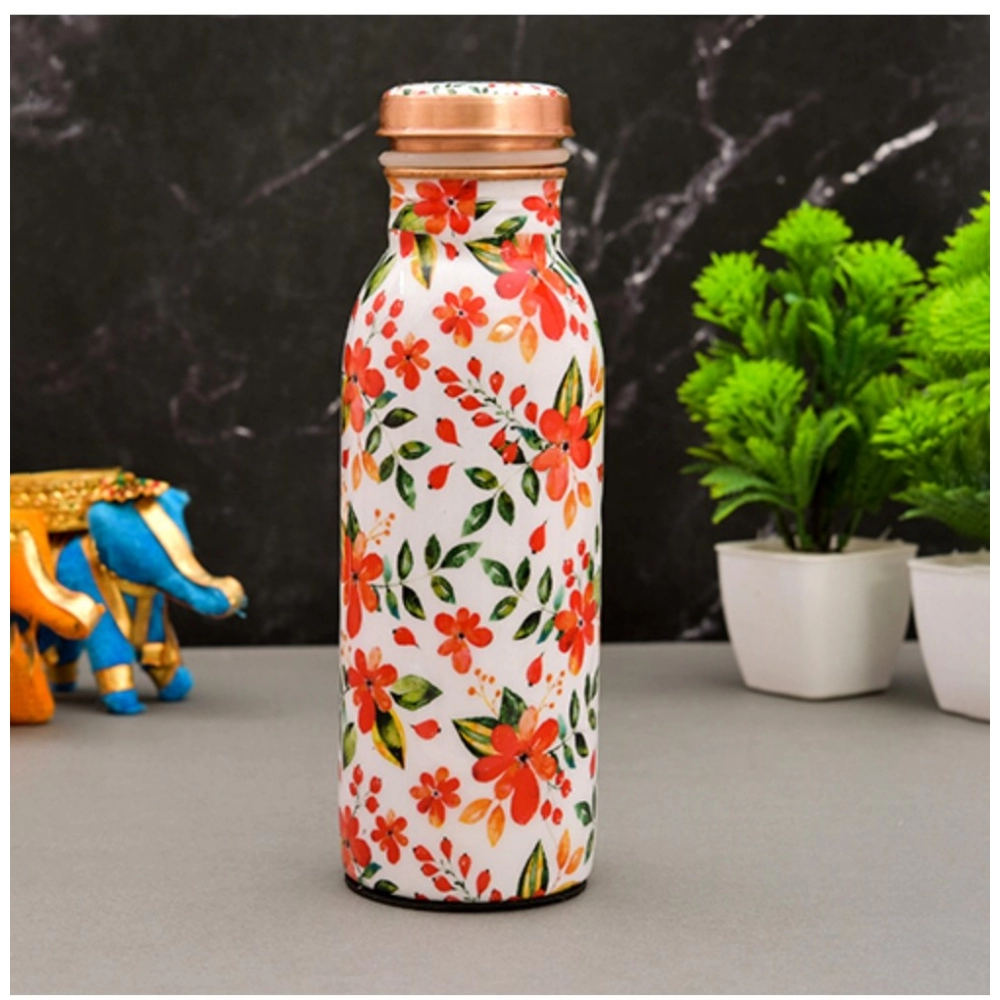 Generic Copper Floral Printedwater Bottle 500Ml (White)
