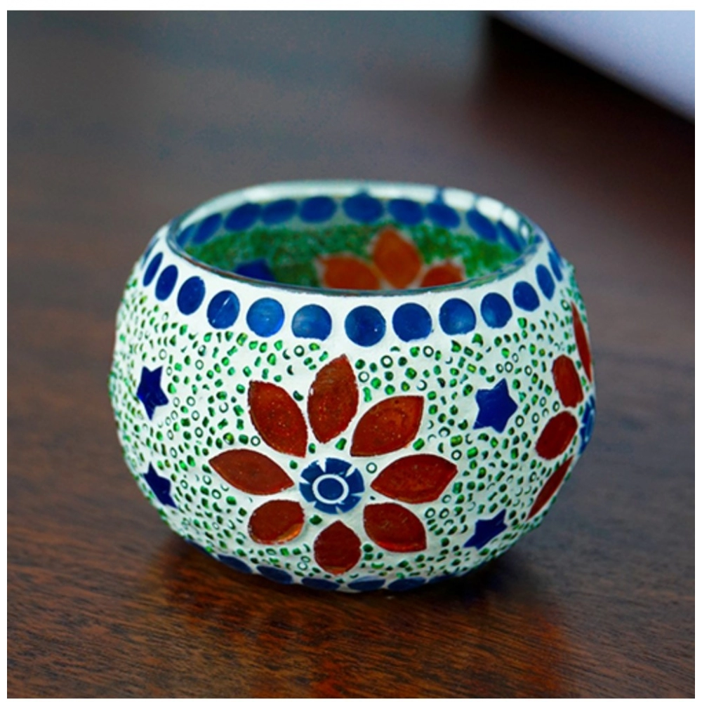 Generic Glass Mosaic Tea Light Holder (Multicolor)