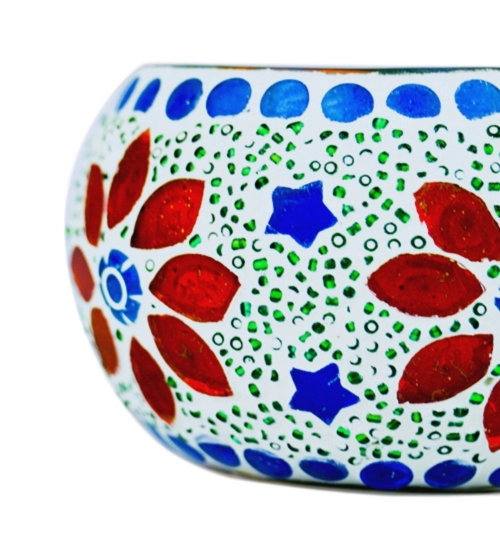 Generic Glass Mosaic Tea Light Holder (Multicolor) Generic Glass Mosaic Tea Light Holder (Multicolor)