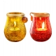 Generic Glass Matka Tea Light Holder (Yellow &amp; Red)