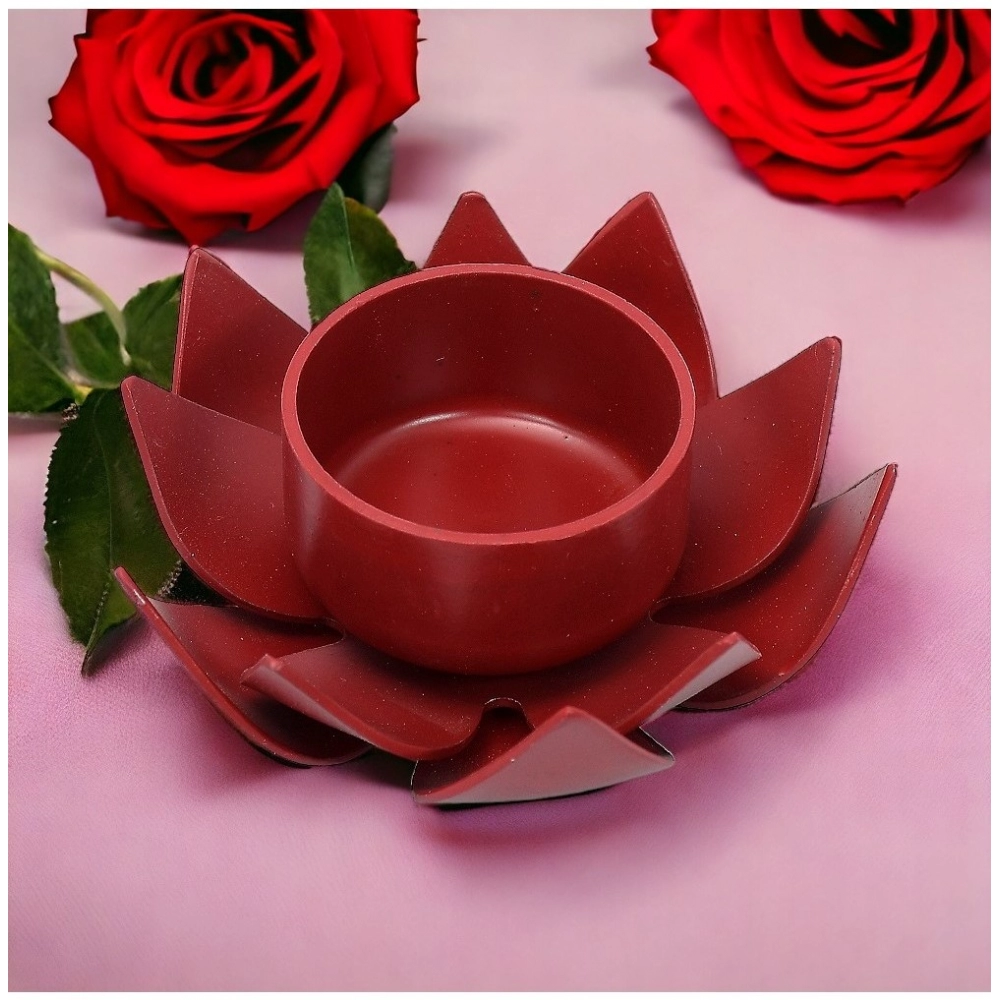 Generic Red Lotus Tea Light Holder (Red)