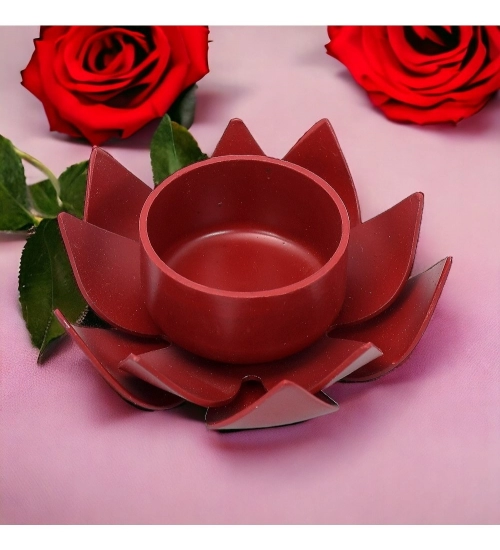 Generic Red Lotus Tea Light Holder (Red)