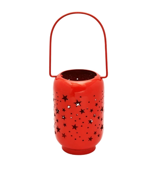 Generic Blissful Decor Cylinderical Stars Pattern Home Decoration (Red)
