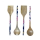 Generic Wooden Floral Printed Spatula Salad Servers For Kitchen Dinning (Brown) Generic Wooden Floral Printed Spatula Salad Servers For Kitchen Dinning (Brown)