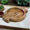 Generic Handmade Wooden Serving Platter With Double Handle (Brown)